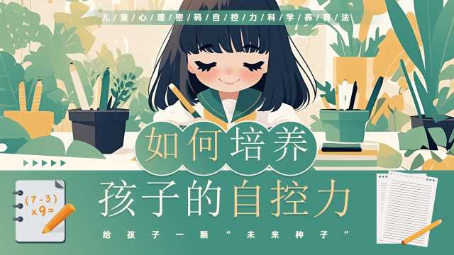 绿色插画风如何培养孩子的自控力PPT模板[2025050605]