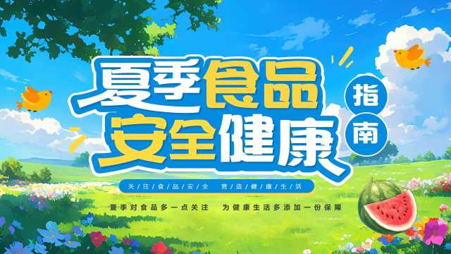 蓝色卡通风夏季食品安全健康指南PPT模板[2025060202]