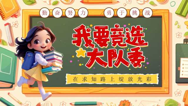 黄色卡通风大队委竞选PPT模板[2025072601]