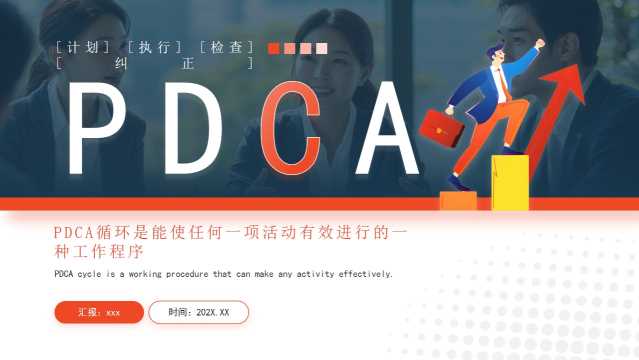 红色简约风PDCA循环工作程序介绍PPT模板[2025071204]