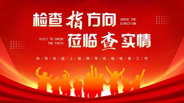 红色简约风欢迎领导莅临检查PPT模板【2025080304】