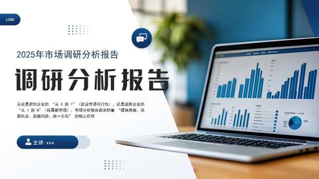蓝色商务风调研分析报告PPT模板【2025101001】