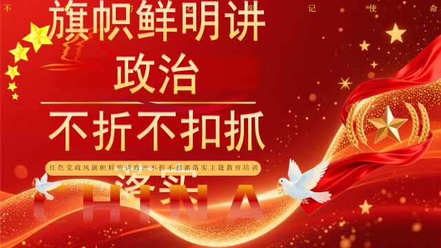 红金简约风旗帜鲜明讲政治PPT模版【2026052305】