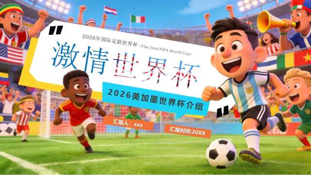 绿色卡通风2026美加墨世界杯PPT模版【2026060203】