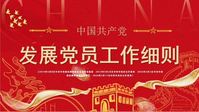 红色党政风发展党员工作细则PPT模版