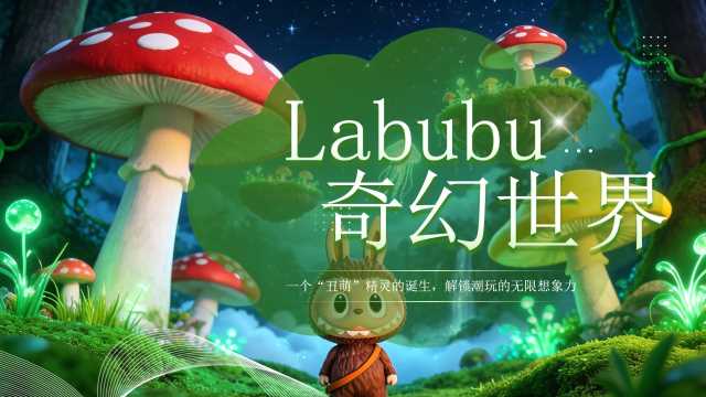 蓝色简约卡通Labubu奇幻世界玩具宣传介绍PPT模板【2026091704】